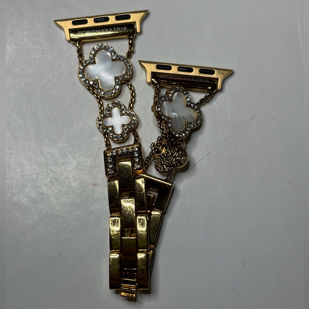 BCBGMaxAzria Gold and White Link Apple Watch Band